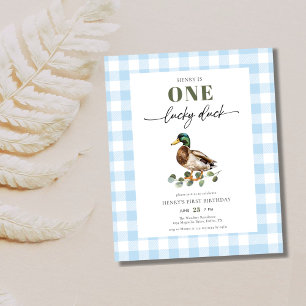 Budget Blauw Een Lucky Duck Jongen 1e Verjaardag U Flyer