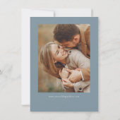 Budget Blauw Eenvoudige Kalligrafie Script Foto Save The Date (Achterkant)