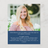 Budget Blauw Goud 5 Afstudeer Uitnodiging (Achterkant)