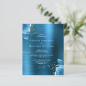 Budget Blauw Goud Bloemmotief Teal Geborsteld Meta (Staand voorkant)