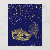 BUDGET Blauw Goud Glitter Masquerade Sweet 16 (Achterkant)