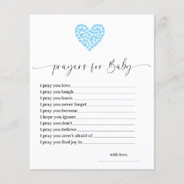 Budget Blauw Hart Gebeden voor Baby Shower Kaart