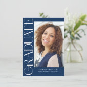 Budget Blauw Modern Vertical Two Photo Afstuderen Kaart (Staand voorkant)