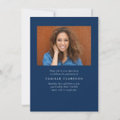 Budget Blauw Modern Vertical Two Photo Afstuderen Kaart (Achterkant)