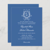 BUDGET Blauw Monogram Crest Traditionele bruiloft (Voorkant / Achterkant)