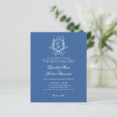 BUDGET Blauw Monogram Crest Traditionele bruiloft (Staand voorkant)