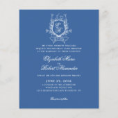 BUDGET Blauw Monogram Crest Traditionele bruiloft (Voorkant)