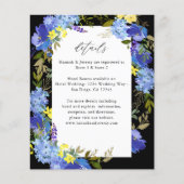 Budget Blauw Paars & Geel Bloemendetails - Zwart (Voorkant)