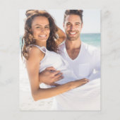 Budget Blauw Roze Ombre Foto Huwelijksuitnodiging (Achterkant)