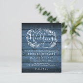 Budget Blauw Rustieke Houten Bloemen Bruiloftsinva (Staand voorkant)