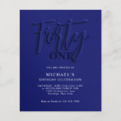 BUDGET Blauw Script Veertig 40e Volwassene Verjaar (Voorkant)