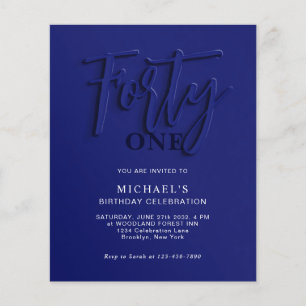 BUDGET Blauw Script Veertig 40e Volwassene Verjaar