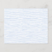 Budget Blauw Waterverf Bloemen Baby shower Uitnodi (Achterkant)