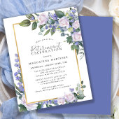 Budget Blauw Wit Bloemen Uitnodiging