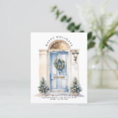 BUDGET Blauw Wit Kerstdeur Nieuw Home Vakantie (Staand voorkant)