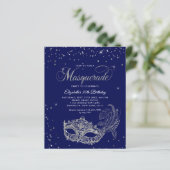 BUDGET Blauw Zilver Glitter Masquerade Verjaardag (Staand voorkant)