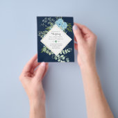 BUDGET Blauwe Bloemen Bruiloft Uitnodigingen Eucal Flyer (Hand)