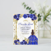 BUDGET Blauwe Bloemen Prinses Gouden Boog Quincean (Staand voorkant)