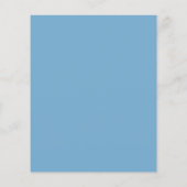 Budget blauwe bloemige babyshower uitnodiging flyer (Achterkant)
