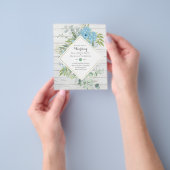 BUDGET Blauwe Bloemige Trouw Uitnodigingen Eucalyp Flyer (Hand)