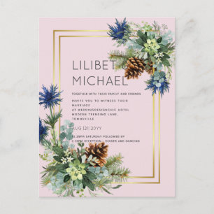 BUDGET Blauwe Distel Eucalyptus Trouw Wonderland Briefkaart