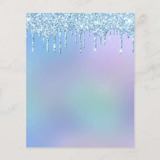  Budget Blauwe Druppelende Glitter Jongens Baby Sh (Achterkant)