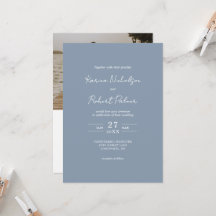 Budget Blauwe Foto QR Code RSVP Bruiloft