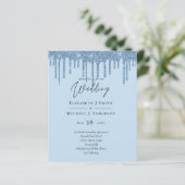 BUDGET Blauwe Glitter Bruiloft (Staand voorkant)