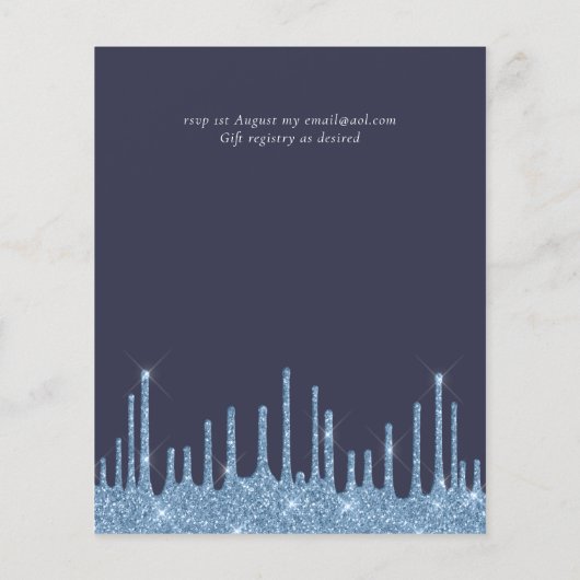 BUDGET Blauwe Glitter Bruiloft (Achterkant)