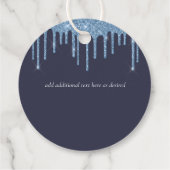 BUDGET Blauwe Glitter Bruiloft Bedankjes Labels (Achterkant)