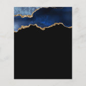 Budget Blauwe Goud Agate 70e Verjaardagsuitnodigin (Achterkant)