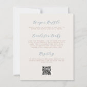 Budget Blauwe Jongen Teddydbeer QR Code Baby Showe (Achterkant)
