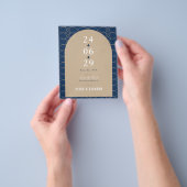 BUDGET Blauwe Klassieke Retro Sparen de Uitnodigin Flyer (Hand)