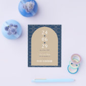 BUDGET Blauwe Klassieke Retro Sparen de Uitnodigin Flyer (Enkel)