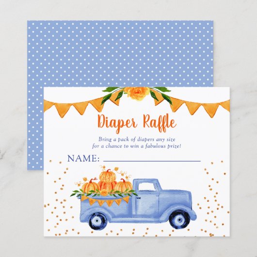 Budget Blauwe Kleine Pompoen Luier Raffle (Voorkant / Achterkant)