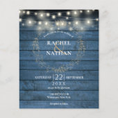 Budget Blauwe Landelijke Slingerlichten Huwelijksu (Voorkant)