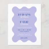 BUDGET Blauwe Lavendel Wave Monogram QR Code Bruil (Voorkant)