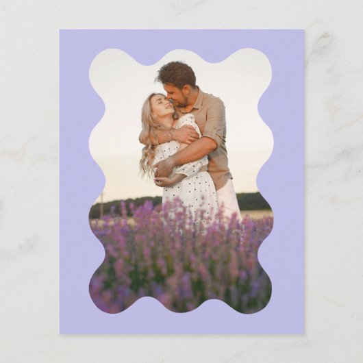 BUDGET Blauwe Lavendel Wave Scallop Foto Bruiloft (Achterkant)