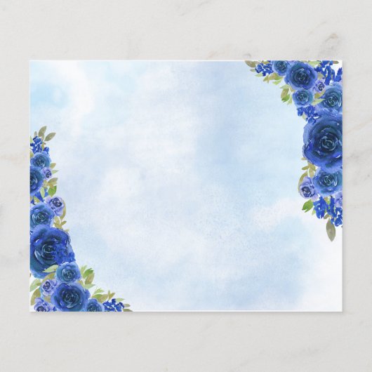 Budget Blauwe Prinses Quinceañera Save the Date (Achterkant)