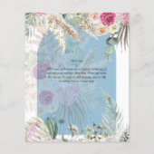 BUDGET Blauwe Roze Bloemige Pampas Gras Bruiloft Flyer (Achterkant)