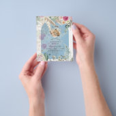 BUDGET Blauwe Roze Pampas Gras Thee Feest Shower Flyer (Hand)