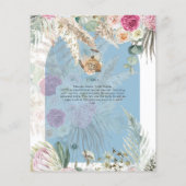 BUDGET Blauwe Roze Pampas Gras Thee Feest Shower Flyer (Achterkant)