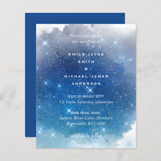 Budget Blauwe Sterrennachten Fonkelende Sterren Br (Voorkant / Achterkant)