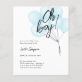 Budget blauwe Waterverf ballonnen Oh Boy Baby show (Voorkant)