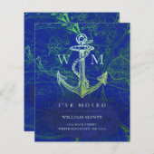 Budget  Blauwe Wereldkaart Anchor Moving Kaart (Voorkant / Achterkant)