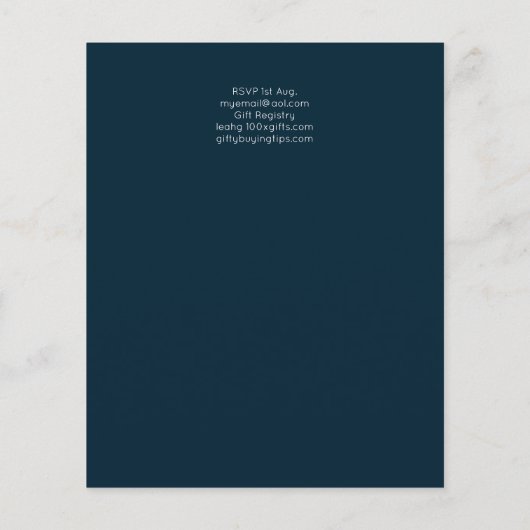 BUDGET Blauwe Zilveren Folie Glitter Quinceanera 1 Flyer (Achterkant)