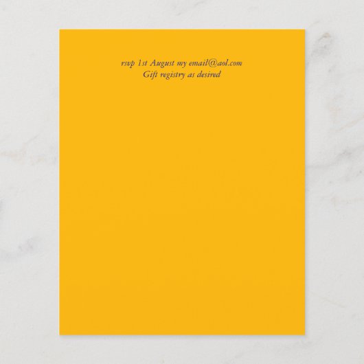 BUDGET Blauwe Zonnebloemen Weddenschap uitnodiging (Achterkant)