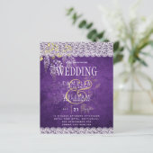 BUDGET Blauweregen Paarse Bloemen Kant Bruiloft UI (Staand voorkant)