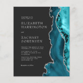 Budget Blauwgroen Agaat Silver QR Code Huwelijksui (Voorkant)