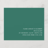 Budget Blauwgroen Arch Photo Afstuderen Uitnodigin (Achterkant)